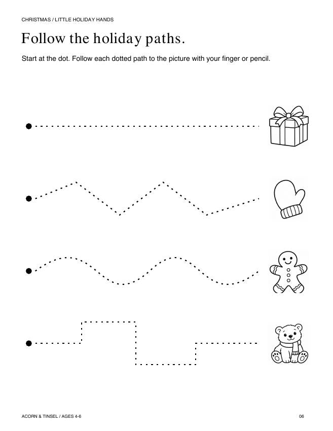 Four generous pencil paths from this activity pack