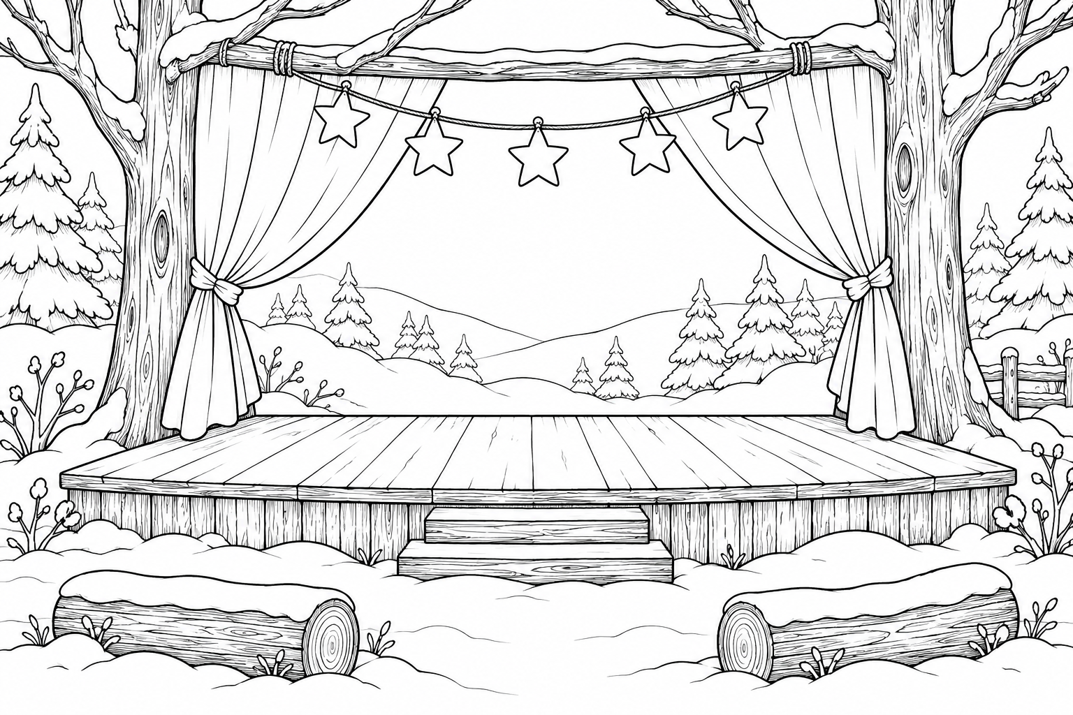 Coloring landscape included in this Storymakers book