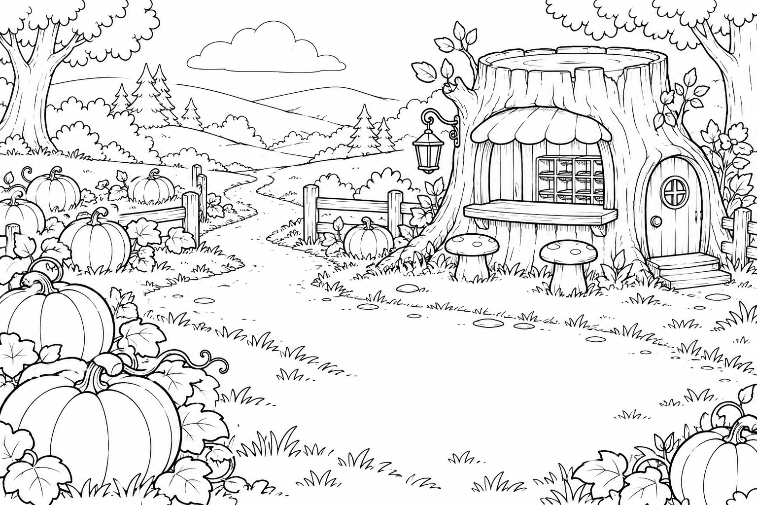 Coloring landscape included in this Storymakers book