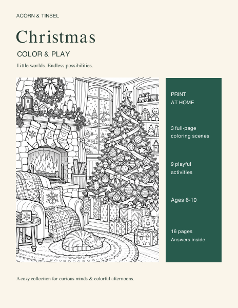 Christmas Color & Play printable book cover