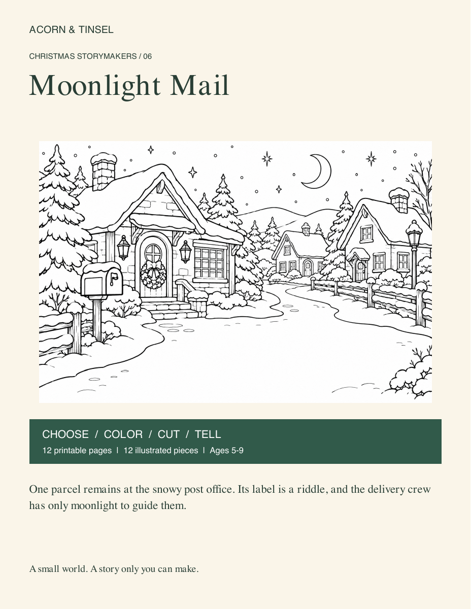 Moonlight Mail — Christmas Storymakers printable book cover