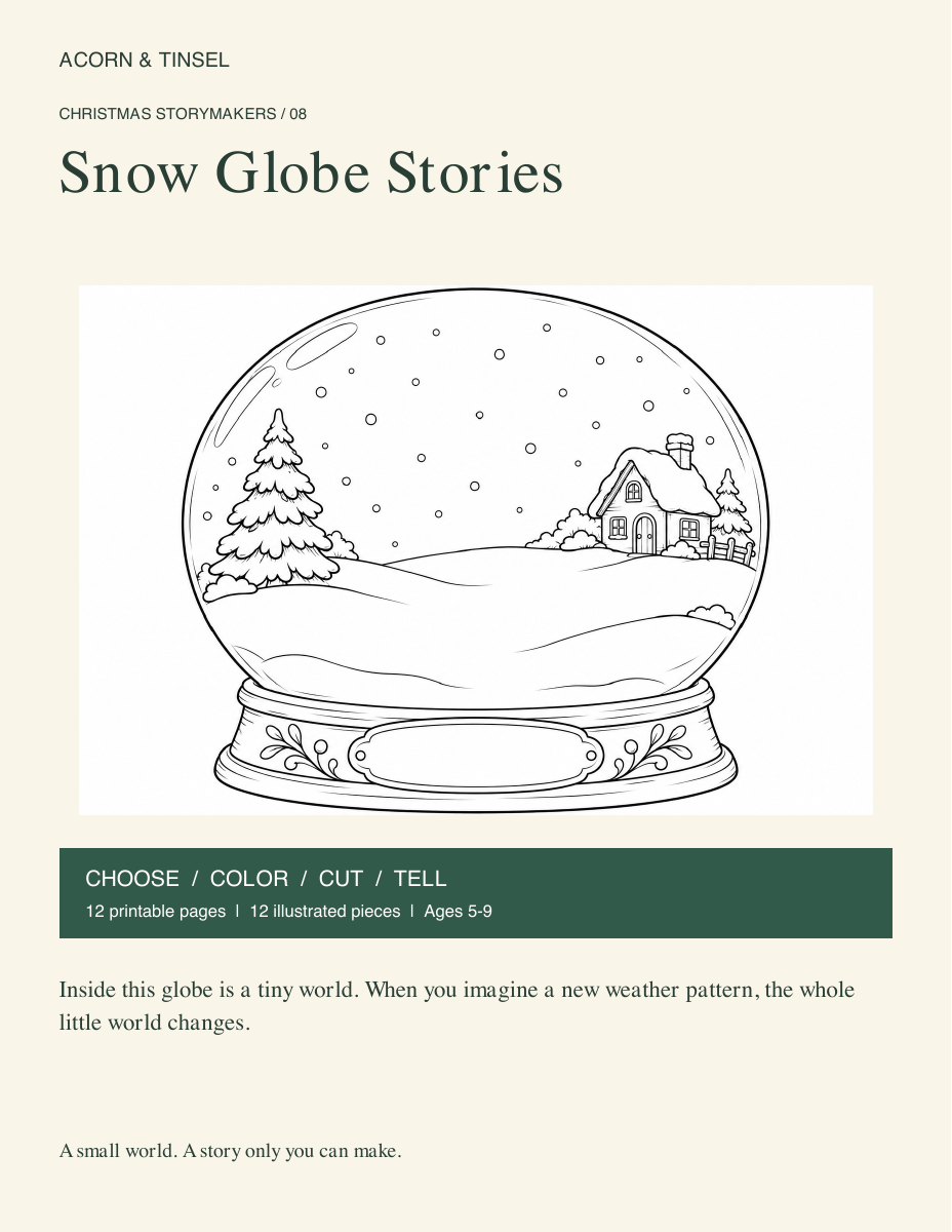 Snow Globe Stories — Christmas Storymakers printable book cover