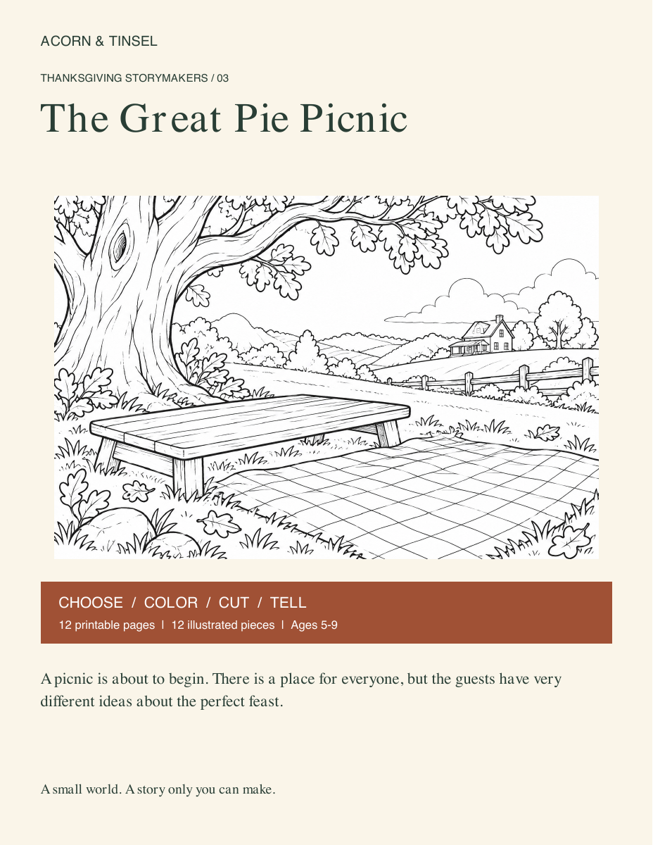 The Great Pie Picnic — Thanksgiving Storymakers printable book cover