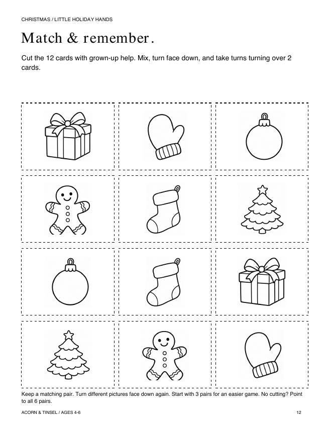 Twelve picture memory cards from this activity pack